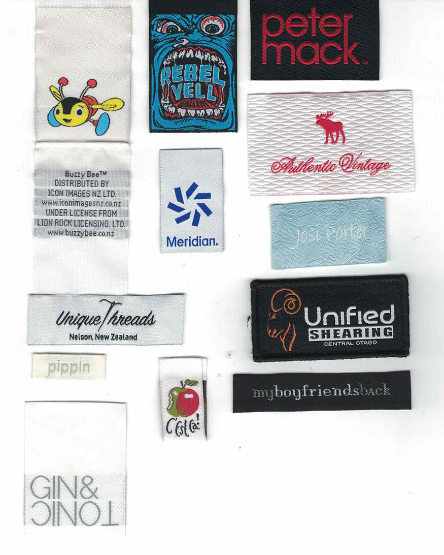 Woven fabric label examples